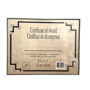 Pinnacle certificate of award frame - 8.5” x 11”